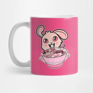 Kawaii Bunny Rabbit Eating Ramen Noodles Girls & Teens Anime Mug